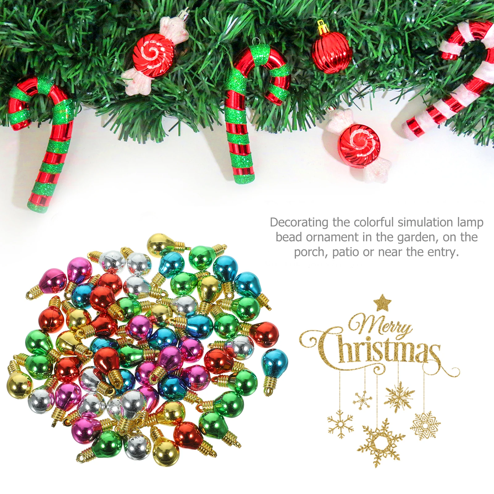 

1 set Colored Light Bulb Beads Plastic Christmas Decorations DIY Craft Pendant Accessories Home Xmas Decorations