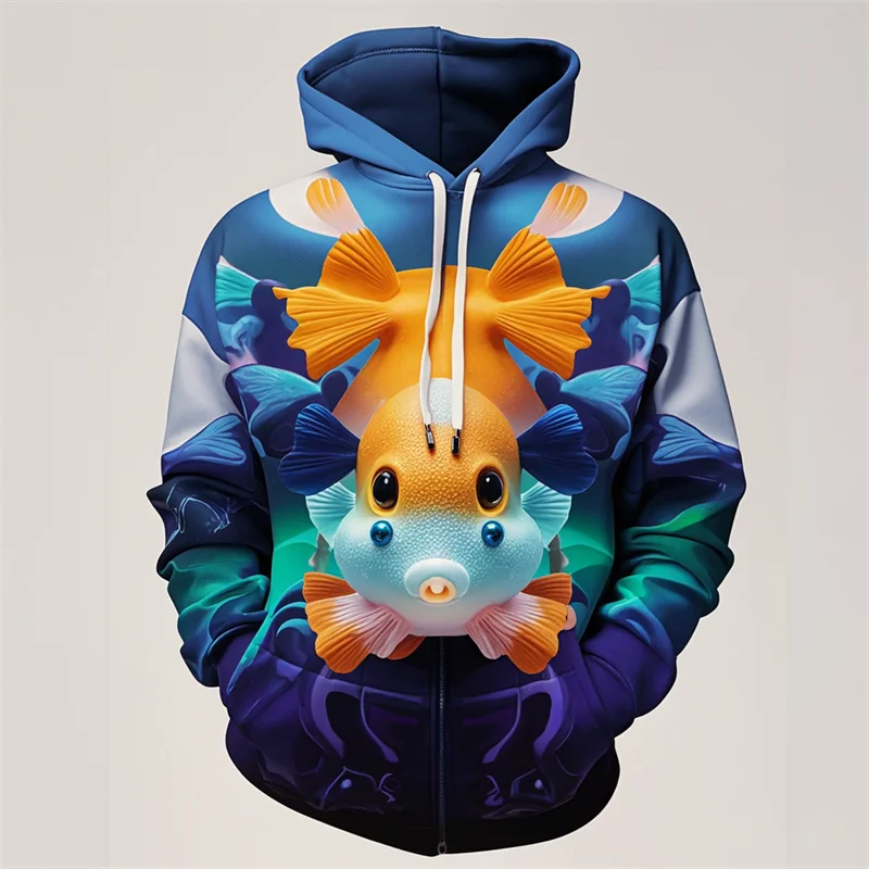 

Cute Puffer Fish 3D Print Mens Hoody Women Funny Animal Harajuku Loose Clothes Kids Creativity Street Sweatshirt Autumn Hoodies