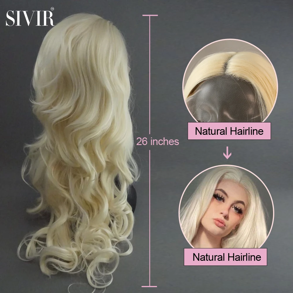 Sivir Synthetic Part Lace Wigs For Women Blonde 613 Long/Short Wave/Straight Hair Heat Resistant Fiber Hair Cosplay Anime /Daily