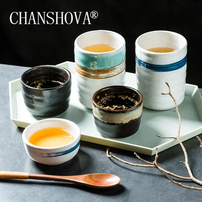 

CHANSHOVA-Porcelain Coffee Cups, Ceramic Teacup, Traditional Chinese Style, Personality Brief, 100ml, 200ml, 280ml, 300ml, H307