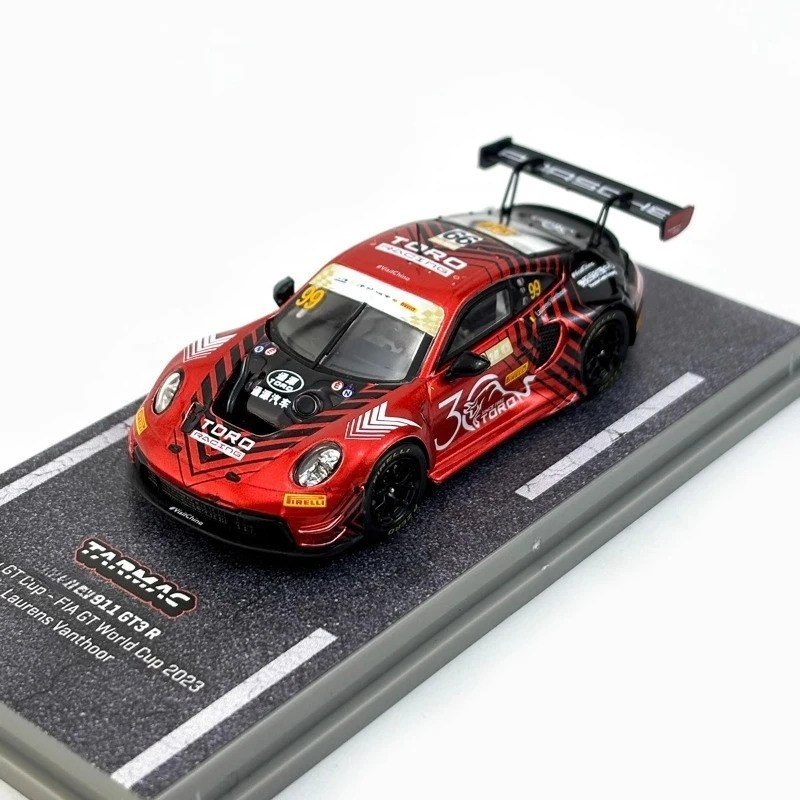 Tarmac Works 1/64 911 GT3 R Macau GT Cup FIA Beijing Tentoonstelling Editie Legering Speelgoed Motorvoertuig Diecast Metaal Model Geschenken