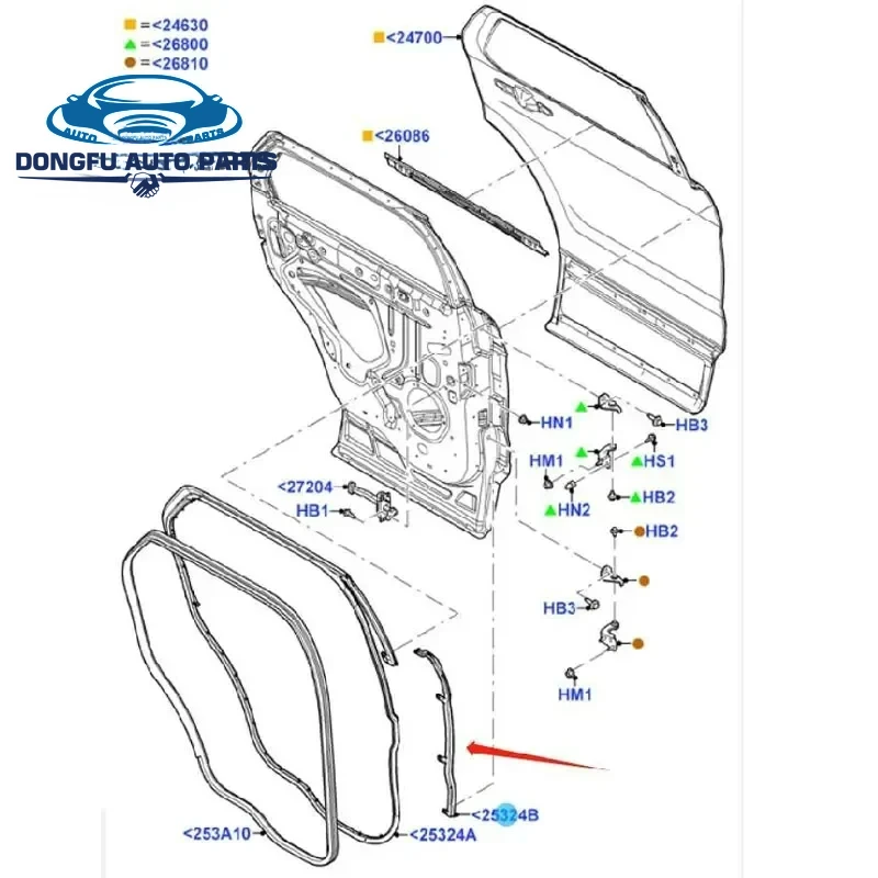 Rear Door Left Right Weatherstrip Sealing Strips For Ford Explorer 2011-2019 BB5Z7825325B BB5Z7825324B