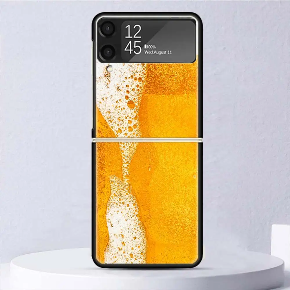 World Beers Alcohol Summer Bubble Shockproof Hard Case For Samsung Galaxy Z Flip 6 5 4 3 5G Phone Cover Z Flip3 Flip4 Flip5 Flip