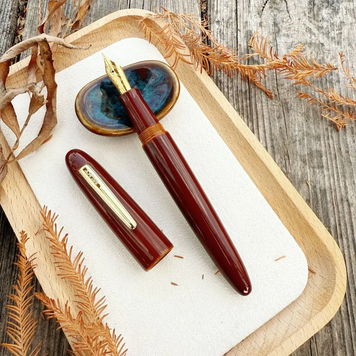 SELMY Hand Made Ebonite Lacquer BOCK NO.6 Nib Fountain Pen with Free Adapt Pilot 743 Grip Section Business Writing Gifts