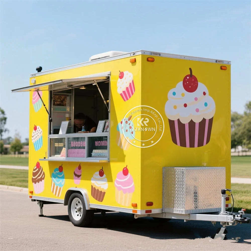 

BBQ Food Truck Hotdog Cart Mobile Food Trailer Pizza Burger Ice Cream Coffee Cart Concession Food Truck With Full Kitchen