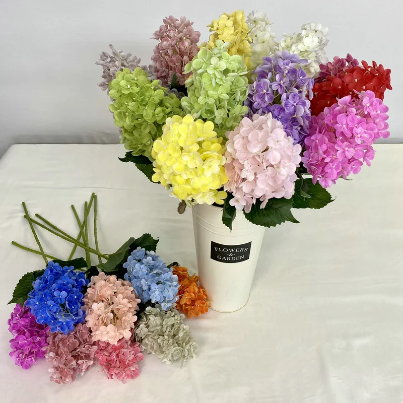 4-teiliges Set aus künstlichen Latex-Hortensien mit realistischem Aussehen, Kunstblumen für Hochzeitsdekoration, Hortensien-Blumenarrangement für Partys, Heimdekoration, Ornament – Detail 3