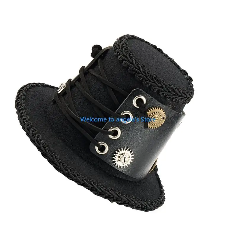 x4yc steampunk haired hair accessory felts hat with industral fantasy handmade fantasy
