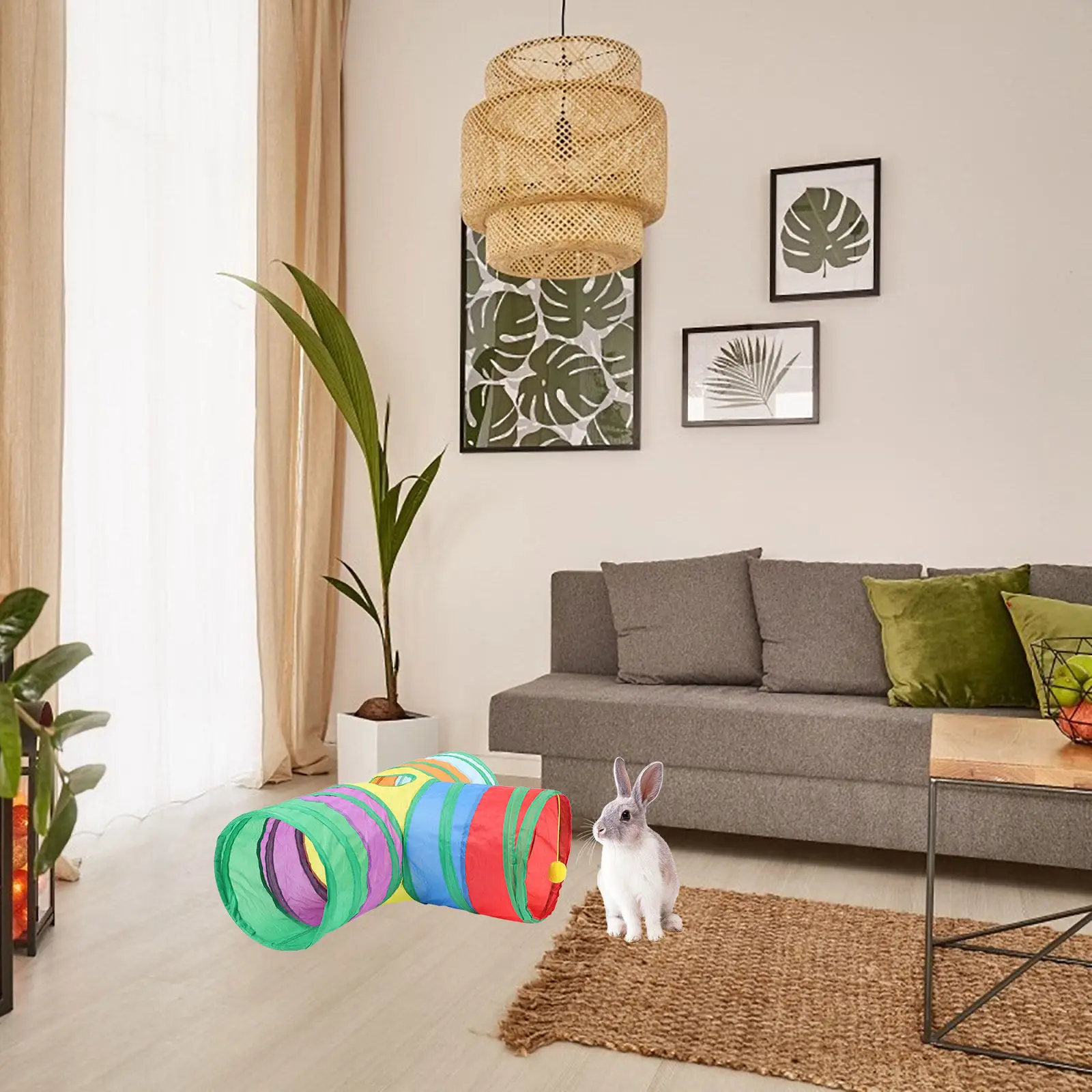 Colorful Three- Tunnel Playhouse Indoor Hamster Tube Interactive Running Pet Cat Play Tunnel