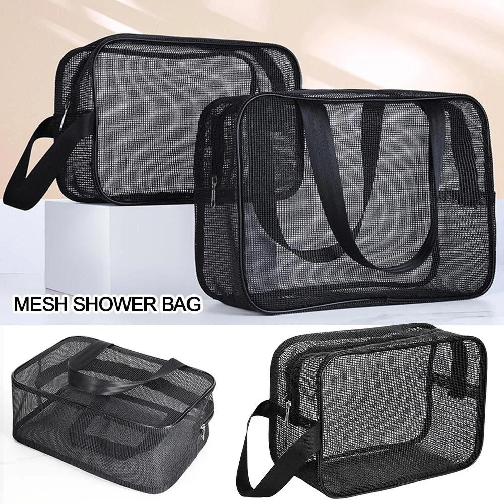 Bathroom Shower Organizer Easily Carry Tote Bag Bathroom Carry Tote Mesh Shower Mesh Shower Bag Storage Bag Quick Dry Shower