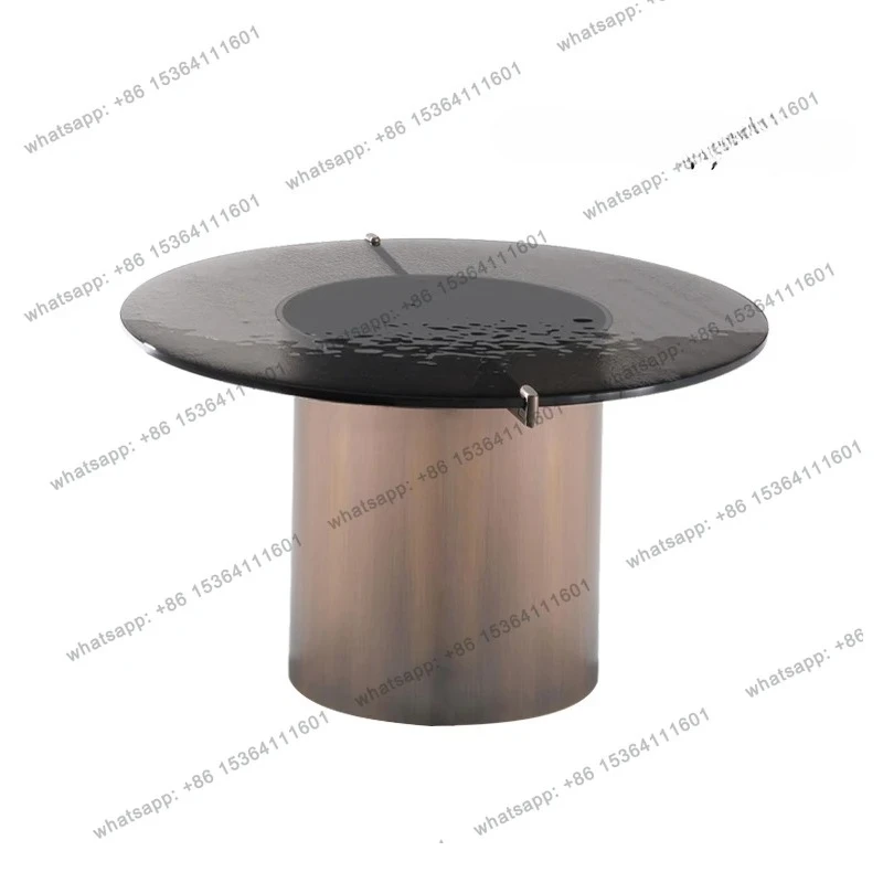 Nordic simple modern creative designer living room light luxury round combination glass coffee table