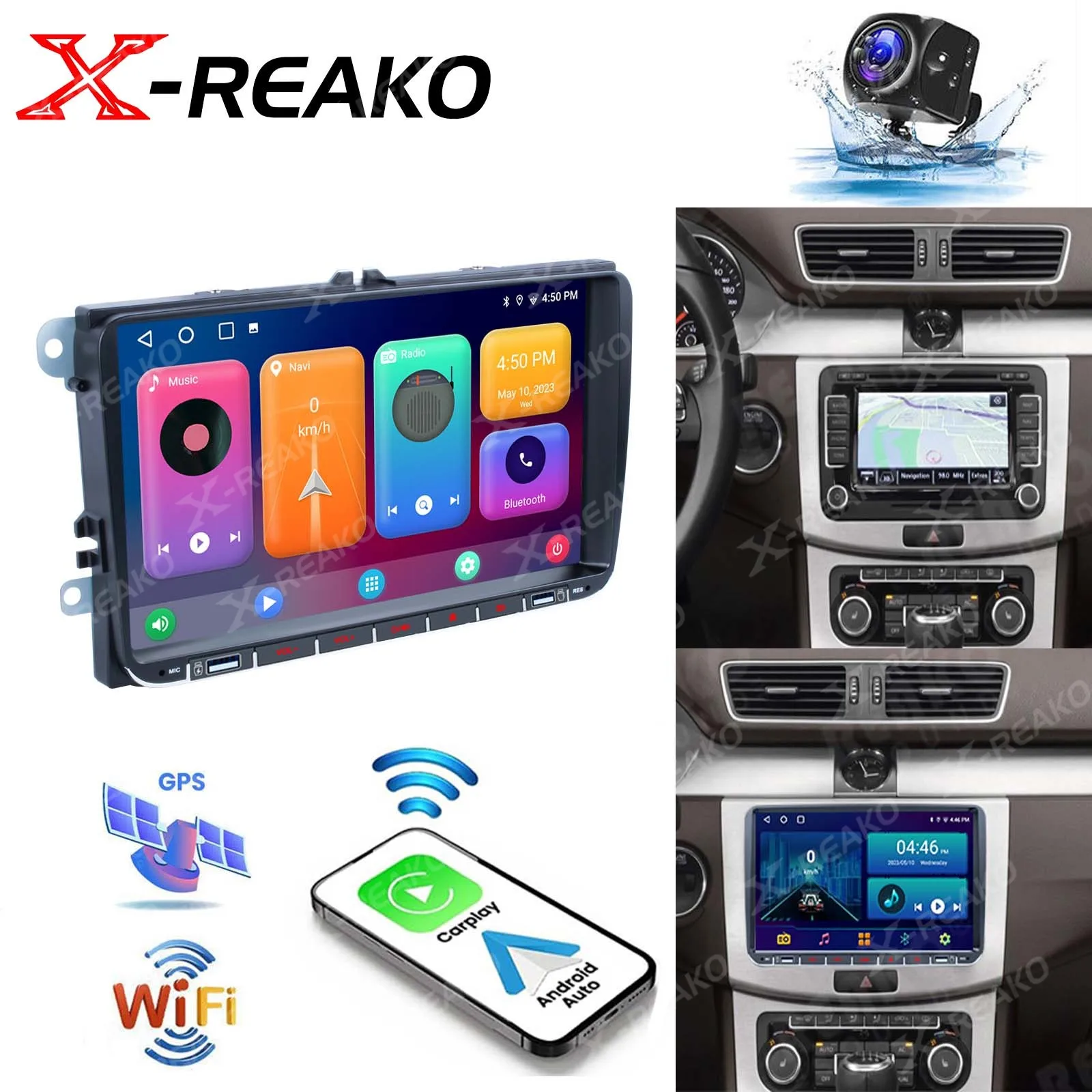 

X-REAKO 2 USB 2+64G Android 2 Din Car Radio 9'' For VW Volkswagen Golf POLO PASSAT B6 CC JETTA TIGUAN TOURAN Multimedia Player