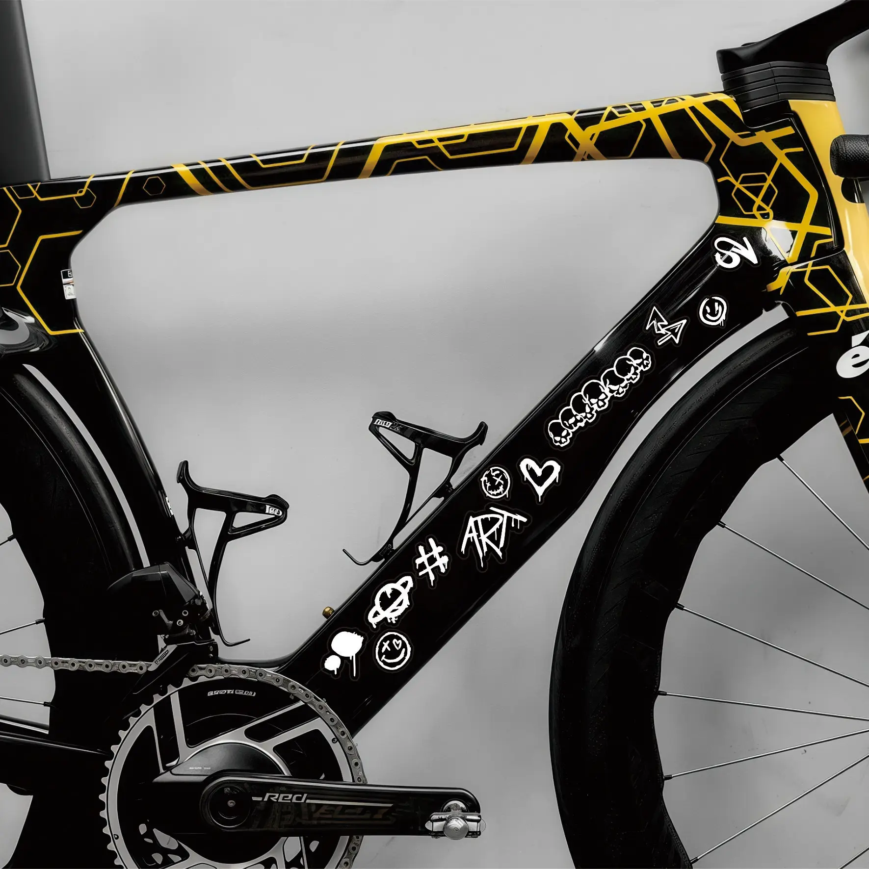 Cartoon-Graffiti-Fahrradaufkleber für Fahrradrahmen Oberrohr DIY Reflektierende Wasserdichte Fahrrad-Aufkleber Rennrad-Rahmenaufkleber – Detail 10