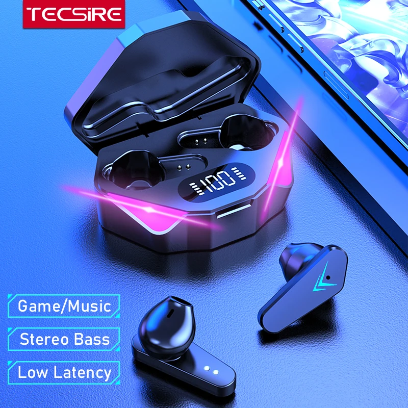 TECSIRE X15 Gaming Earphone Wireless Earbuds Bluetooth Low Latency Touch Control with Microphone