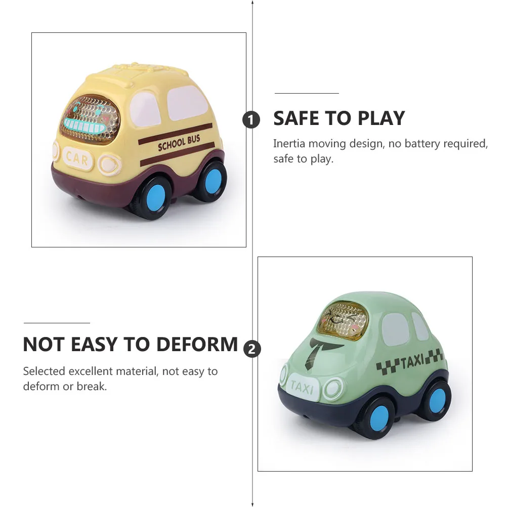 

5pcs Car Toys Inertia Moving Children Cartoon Car Toy Safe Kids Playthings Small Vehicles Non Remote Control Models