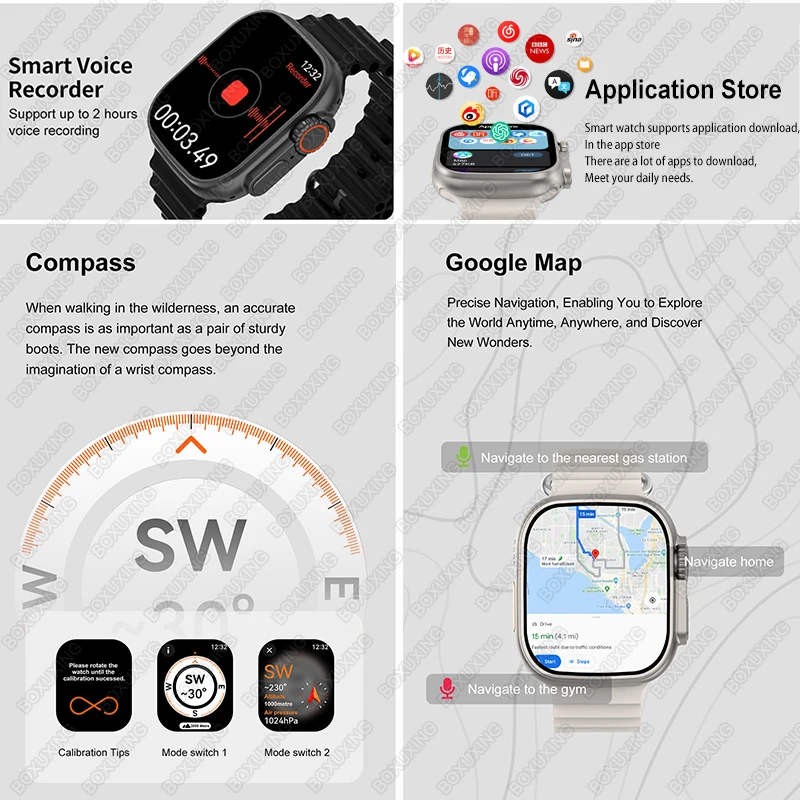 DT Ultra 3 ساعة ذكية Amoled HD شاشة 32Gb MP3 MP4 لاعب بلوتوث شبكة تقاسم APP مخزن GPS خريطة البوصلة الرياضة SmartWatch