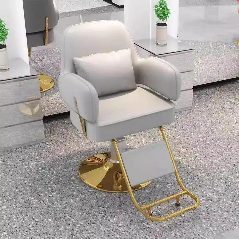 Luxury-Style Barber Chairs Stainless Steel Elevating Barber Chairs Display Stores Commercial Furniture Sedia Da Barbiere ZY40LFY