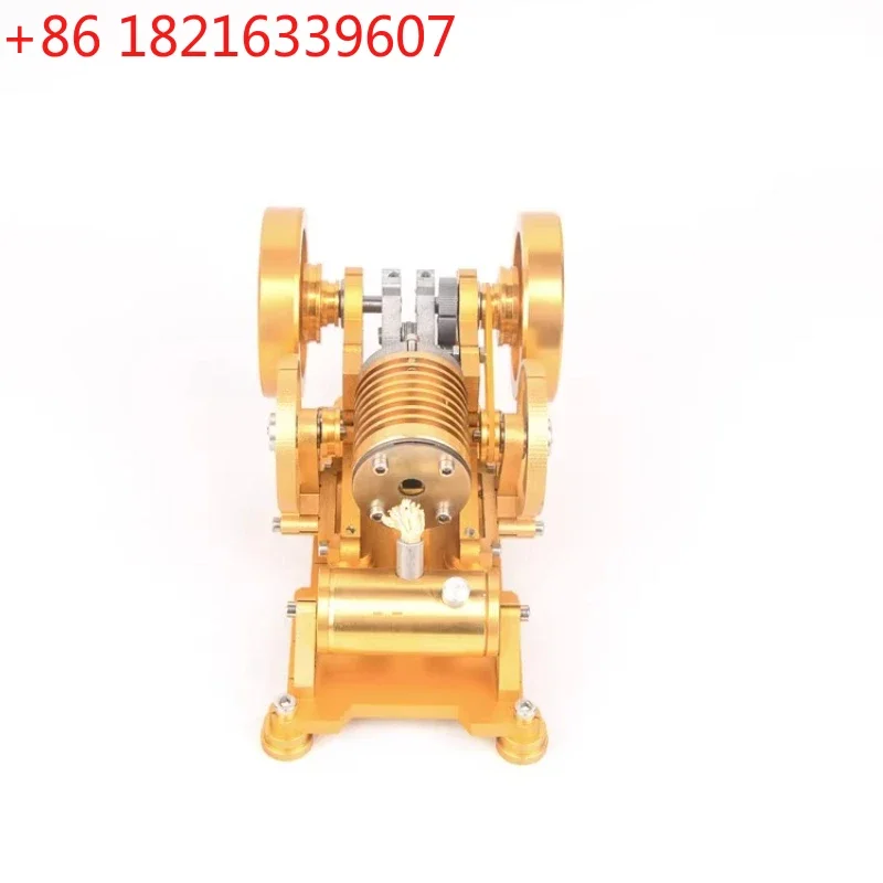 All-metal Bronze Cylinder Piston Fire-drawing Stirling Engine Model Toy Scientific Experiment Educational Tool