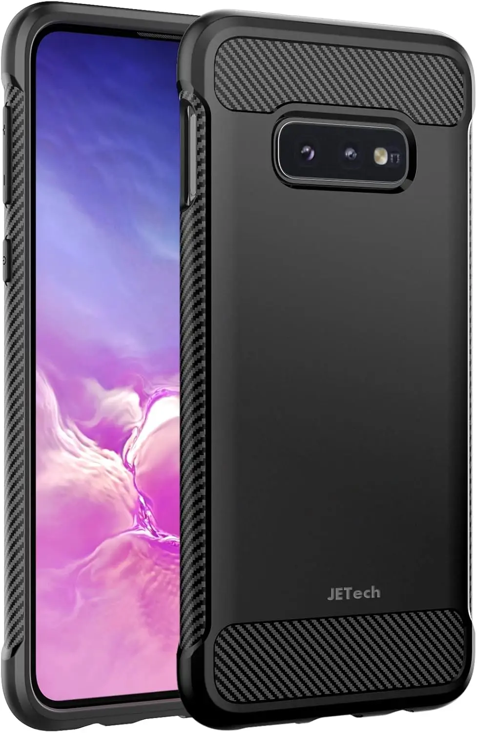 

Slim Fit Shock-Absorption Case for 5.8-Inch Phone with Carbon Fiber Design in Black