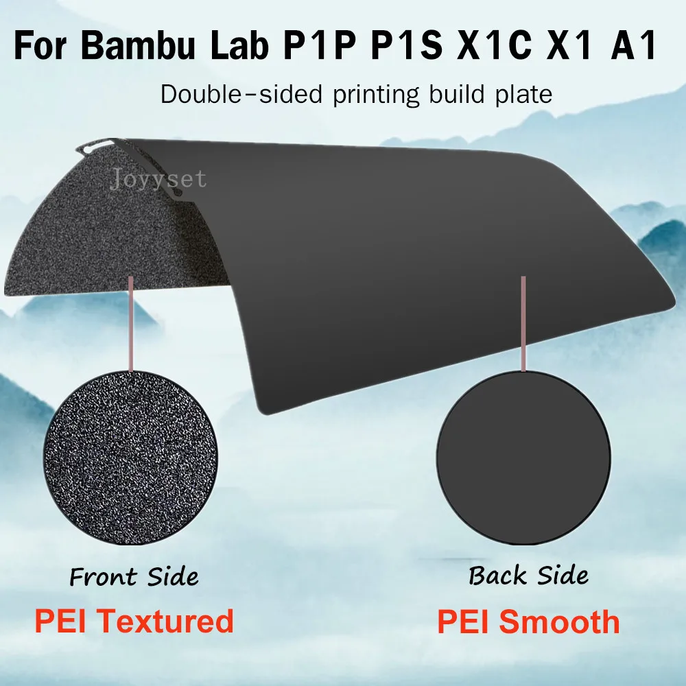 Build Plate for Bambu Lab X1 P1P A1 PEI Sheet Smooth Pei Textured Pei Sheet 257x257 for Bamboo Lab X1c Bambulabs P1s A1 Plate