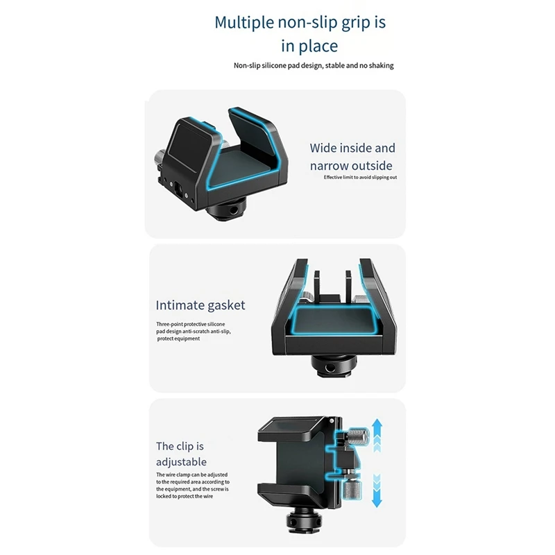 SSD Holder Clamp for BMPCC 4K 6K PRO Camera for T5 T7 SSD with Cable Clamp Cold Shoe Mount for DSLR Camera Cage-A51M