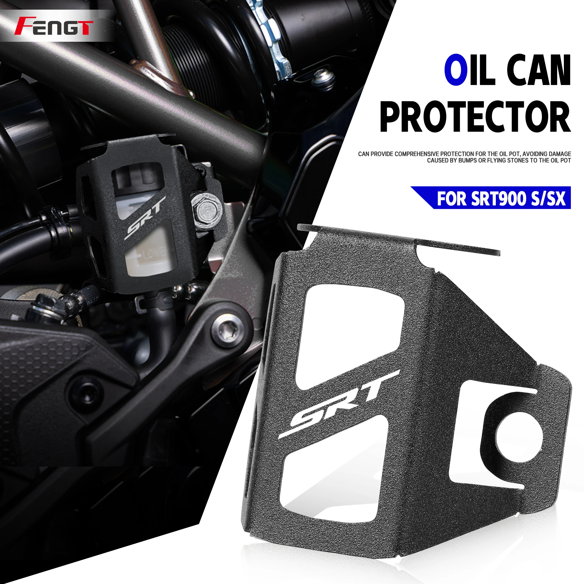 For QJMOTO SRT900SX SRT900S SRT900 Motorcycle Rear Brake Fluid Reservoir Cover Protector Guard Cap SRT 900 900S 900SX