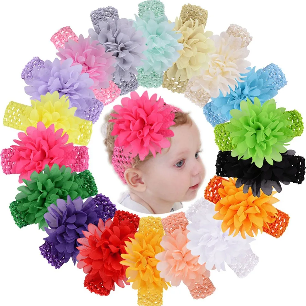 

1 Pcs Girls Headbands Chiffon Big Flower Soft Strecth Hair Band Baby Hair Accessories for Baby Girls Newborns Infants Toddlers