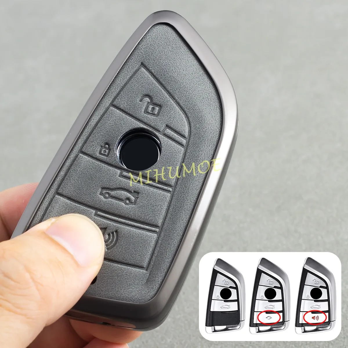 

Alloy + Leather Car Key Case Cover Shell Fob For BMW F40 G20 G21 G22 G23 G30 G12 G80 F90 F48 F39 G01 F15 X1 X2 X3 X4 X5 M3 M4 M5