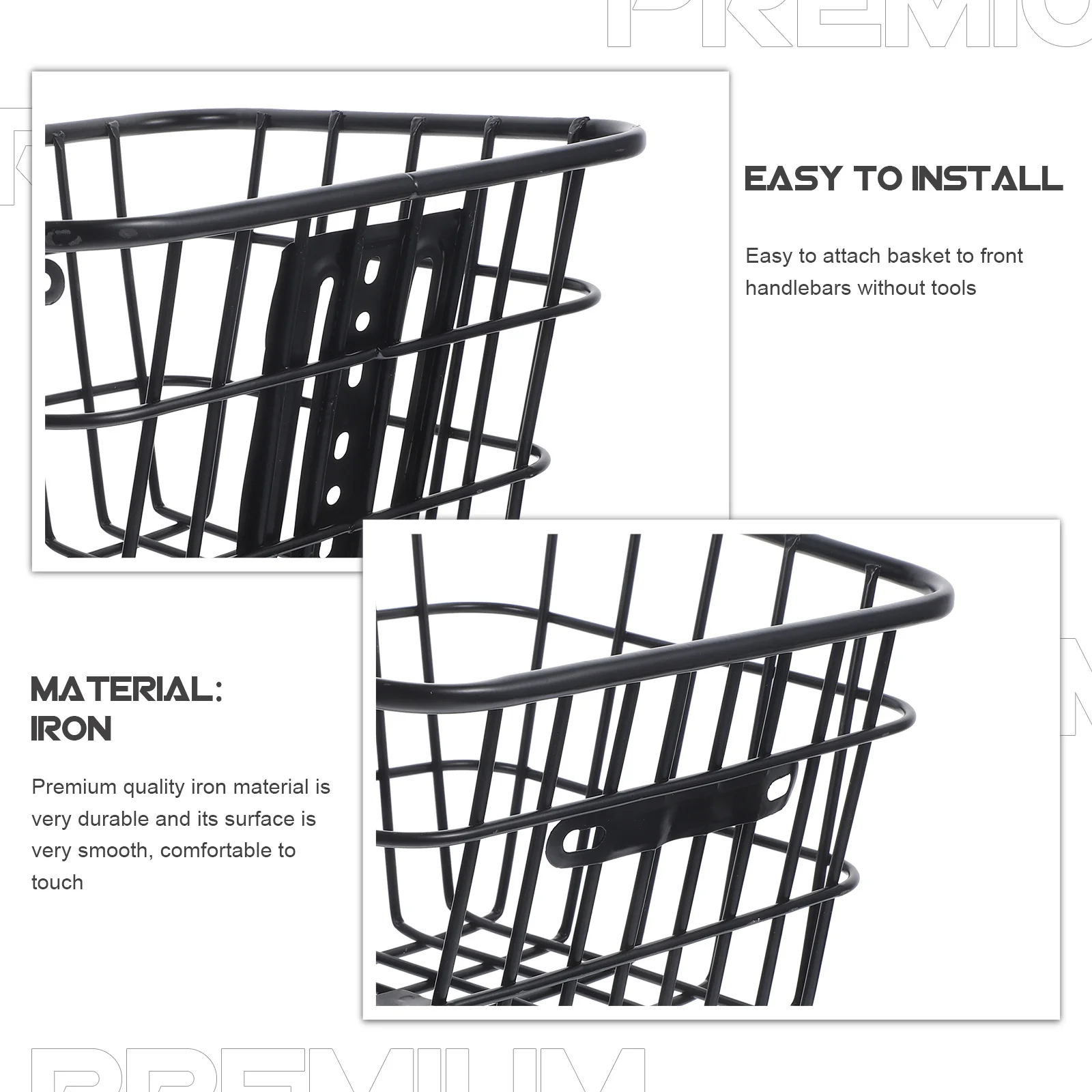 

Iron Hanging Basket for Electric Bikes Sturdy Bike Storage Container Durable Front Handlebar Bike Accessories Net Basket