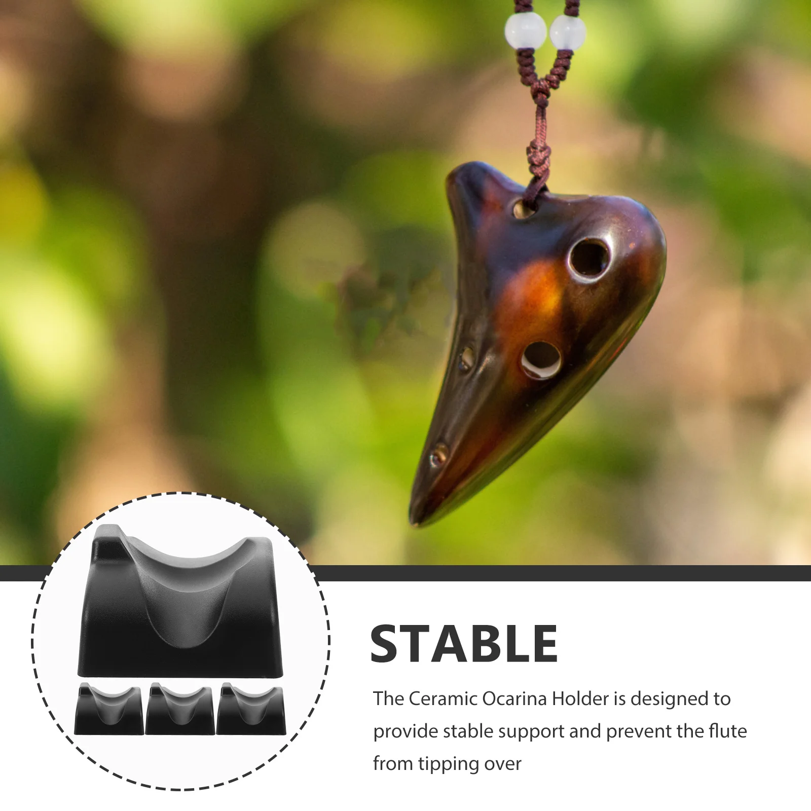 

4pcs Ocarina Stand 12-Hole Ceramic Ocarina Holder Abs Material Stable Support Musical Instrument Stand Desktop Storage Rack