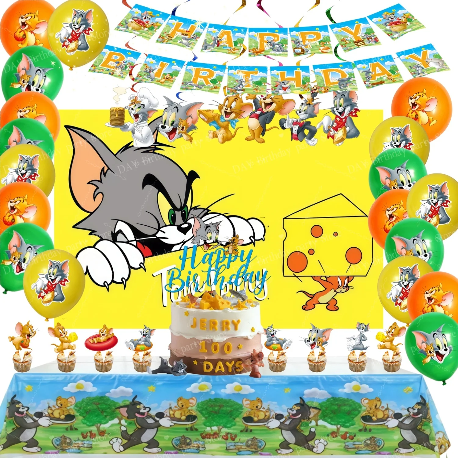 Table Cloth Disposable - Tom And Jerry Birthday Party Decor