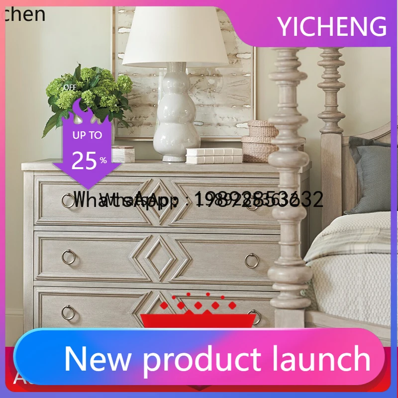 X5  simple bedroom three-pump bedside locker retro small storage bucket cabinet locker