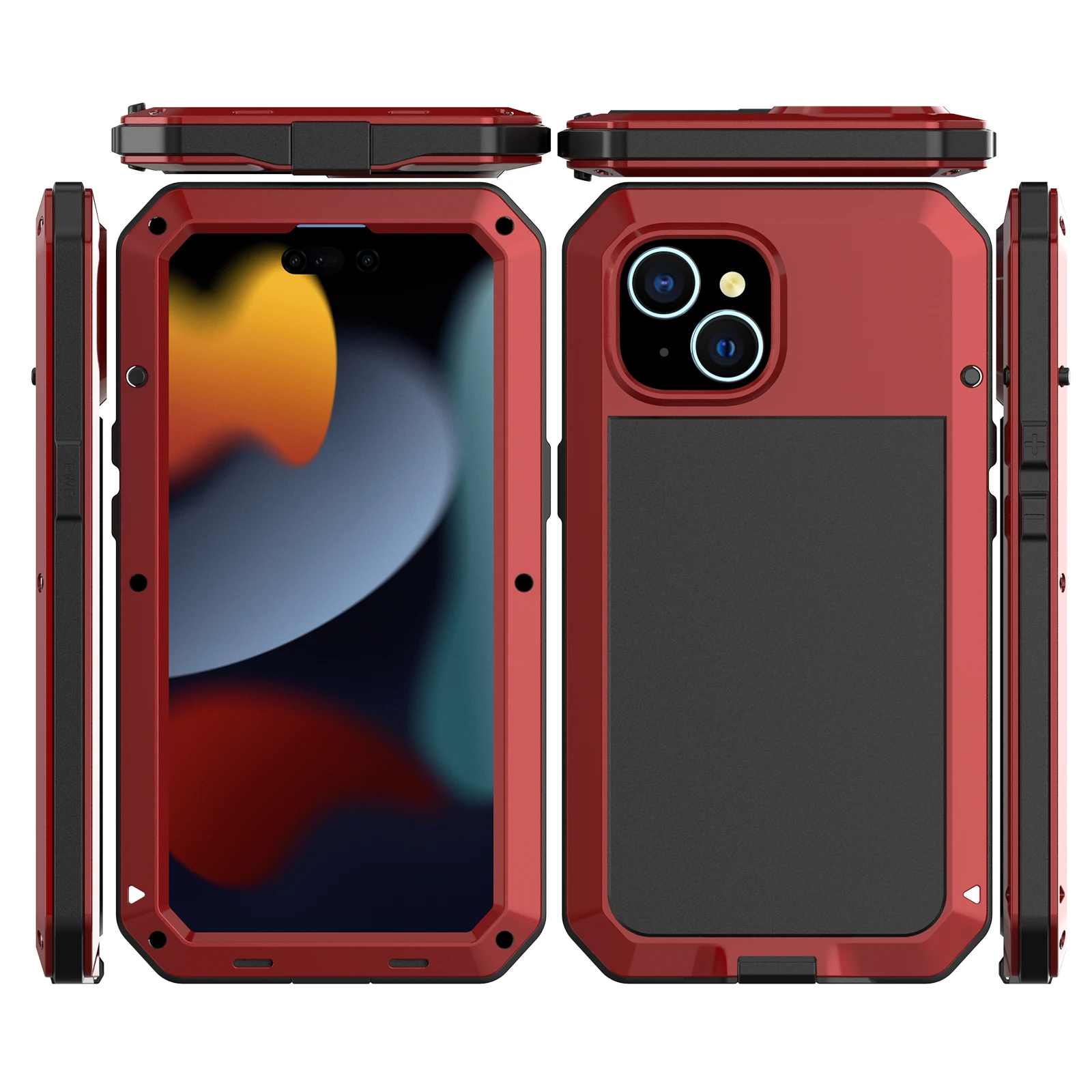 Neue Metall-Schutzhülle mit Rutschfester, Stoßfester 360-Grad-Vollschutz-Funktion für iPhone 16, 15, Xs Max, 11, 12, 13, 14 Serie – Detail 3
