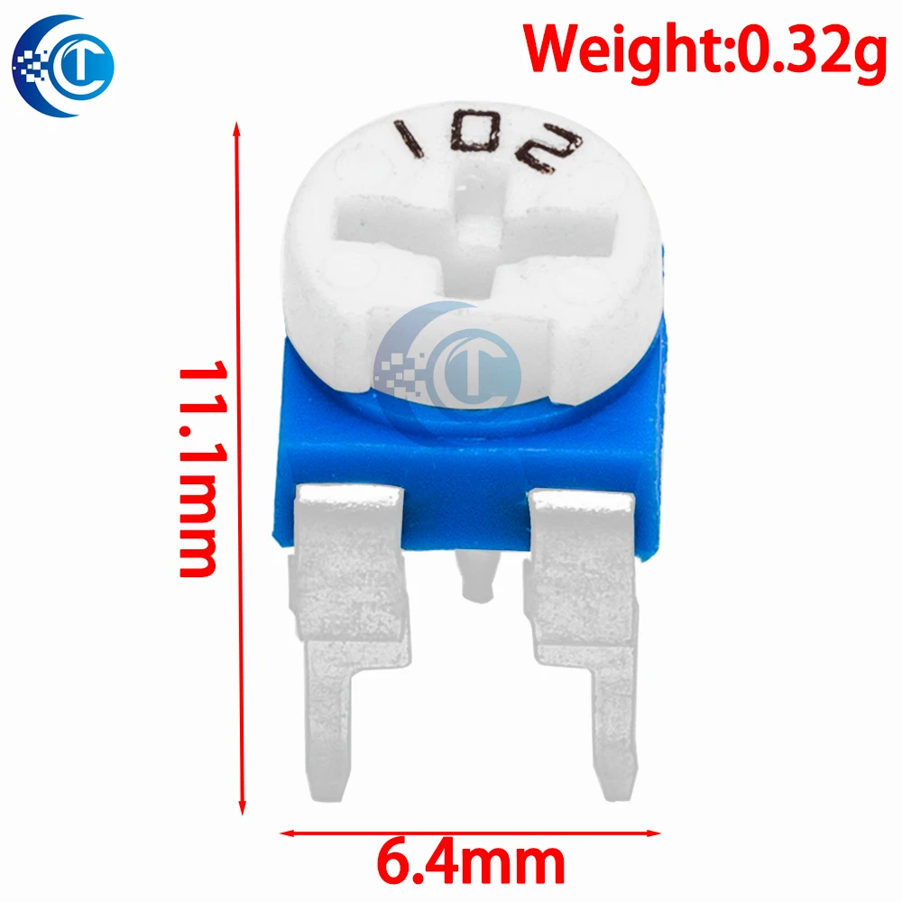 RM065 (RM-065) Trimmer Potentiometers (10pcs): 100Ω-1MΩ Variable Resistors for Precision Adjustment