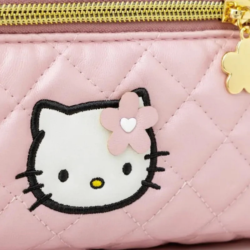 New Sanrio Hello Kitty Travel Makeup Bag Cartoon PU Soft Lightweight Multi Functional Makeup Bag Durable Zipper Travel Wash Bag