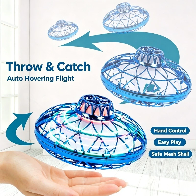 Hand Controlled Flying Ball Toy Throw Catch Flying Balls Auto Hovering Mini Airplanes Toys Safe Fly Spinner Kids Luminous Toys