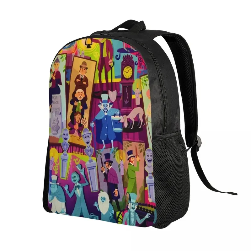 Customized Retro Mansion Collage Travel Backpack  School Laptop Bookbag Halloween Happy Haunted College Student Daypack Bags