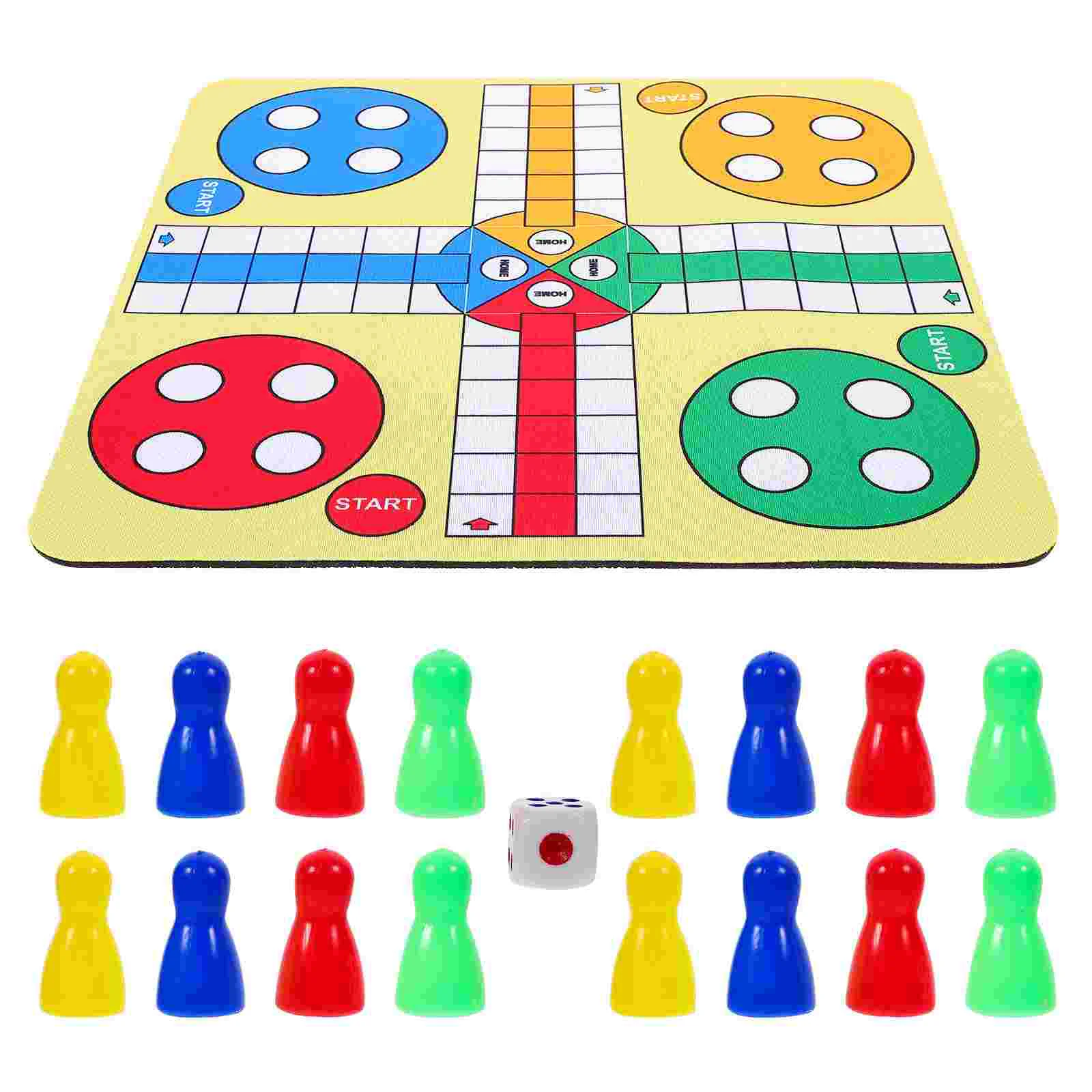 

Ludo Chess Set Board Game Toy Games Toys Portable Flying Fold Mouse Pad Plaything Plastic Logic Think Mini Travel