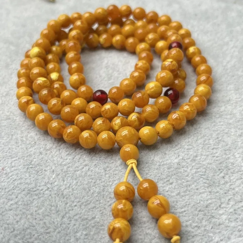 

Beeswax Bracelet Multi-circle 108 Buddha Beads Round Beads Amber Ethnic Style Necklace