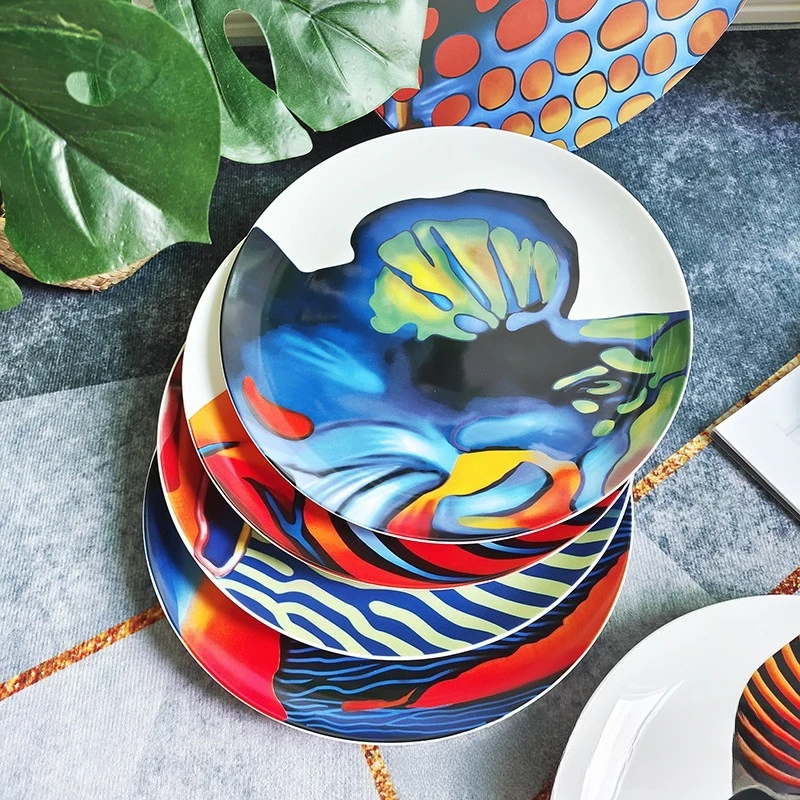 European-Style Ocean Series Bone China Steak Plate Set Creative Western Cold Personalized Plate Gift Box