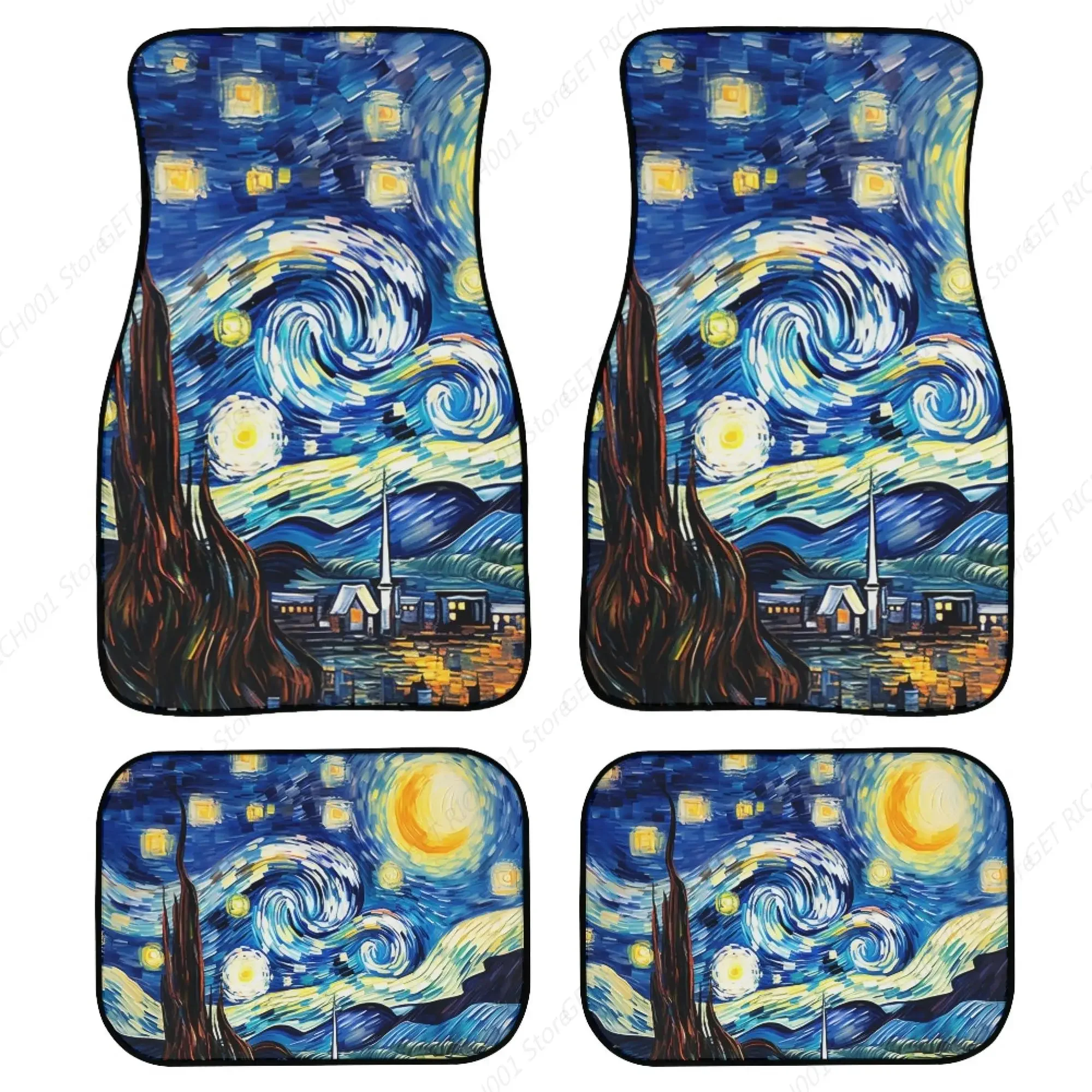 

Alfombrillas noche estrellada para coche para mujeres y hombres, juego completo 4Paquetes, accesorios interiores automotrests