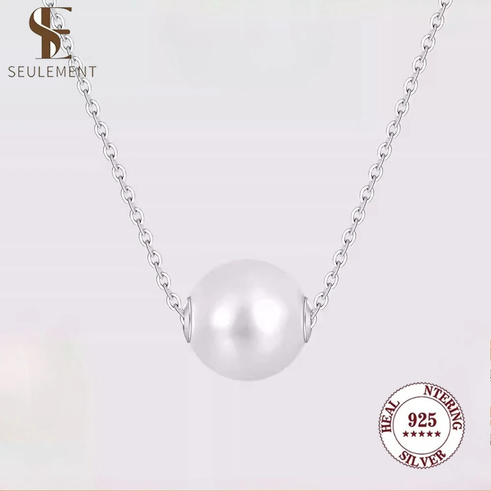 

Seulement 925 Sterling Silver Chain Single Natural Freshwater Pearl Pendant Necklace Elegant Minimalist Jewelry for Women