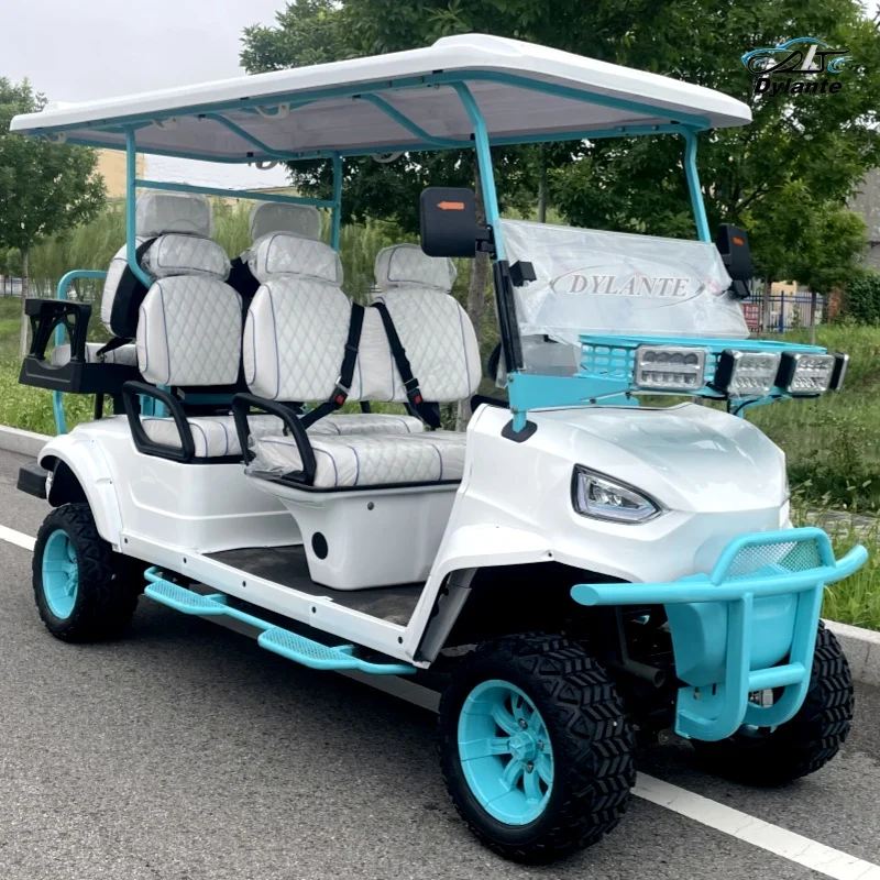 Manufacturer Hot Sale Fashion Design Electric Golf Cart 6 Seat Independent Suspension Shock Absorber Farm Off-road Hunting Car