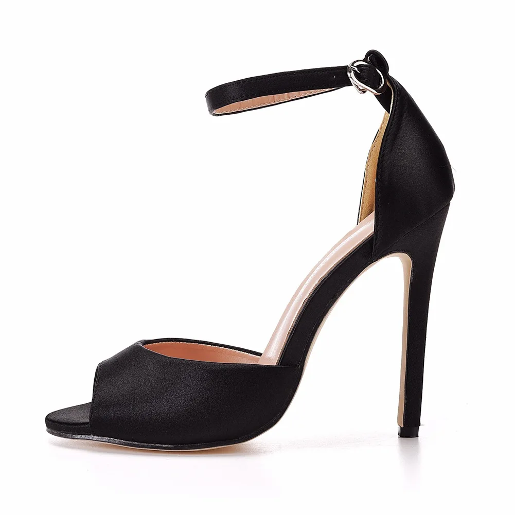 Summer Colored Fish Mouth Sandals with One Button Strap Sexy Super High Heel Slim Heel Sandals Size 34-43