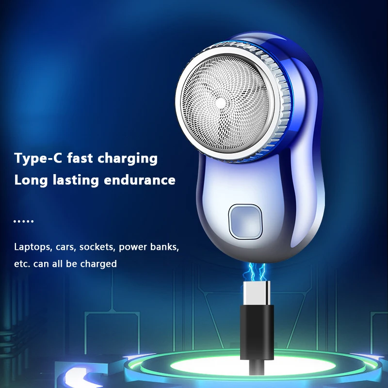 Mini Electric Travel Shaver para homens e mulheres, USB recarregável, lavável, portátil, indolor, aparador sem fio, tamanho de bolso