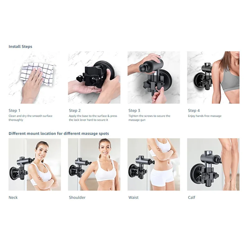 

Новый держатель пистолета для фасции, частная модель, кронштейн на присоске, фасциальный пистолет через резиновый фиксирующий кронштейн из ПЭТ