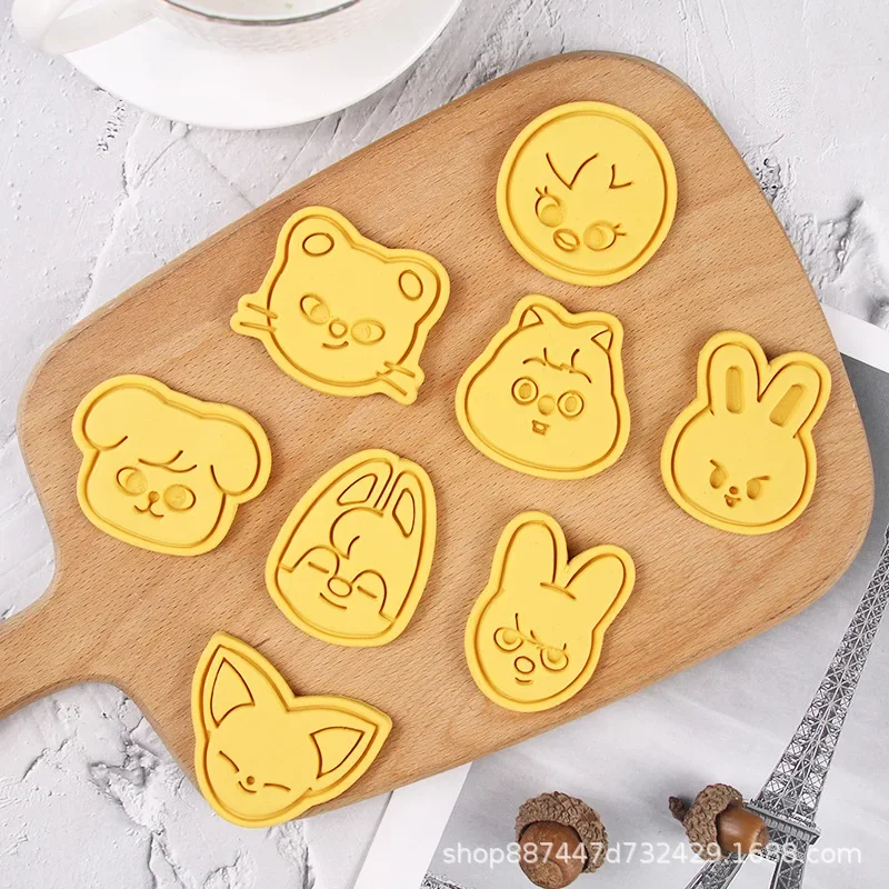 Skzoo Cartoon Animal Image Biscuit Mold 3D Stereoscopic Pressing Cookie Printing Baking Tool Fan Related Products