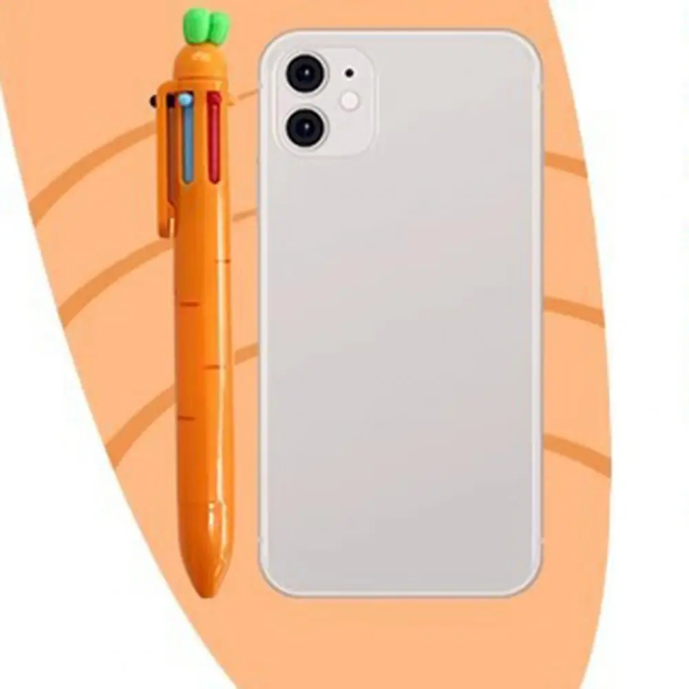 ปากกาเขียนสุดสร้างสรรค์ทรงแครอทปากกาลูกลื่น6สีปากกาเขียนได้สำหรับโรงเรียนปากกาเขียนลายเซ็น