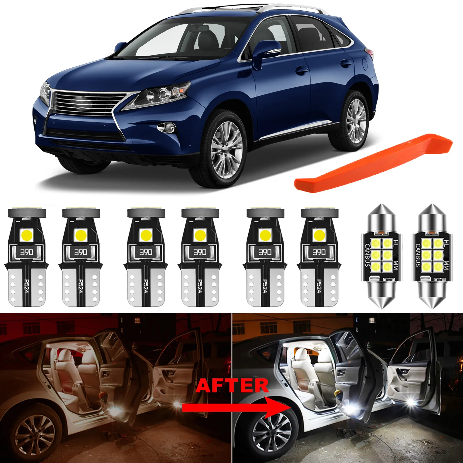 

Winetis 14 шт. лампа 6000K белая внутренняя светодиодная лампа комплект для Lexus RX350 RX450H 2010-2015 + бесплатный инструмент