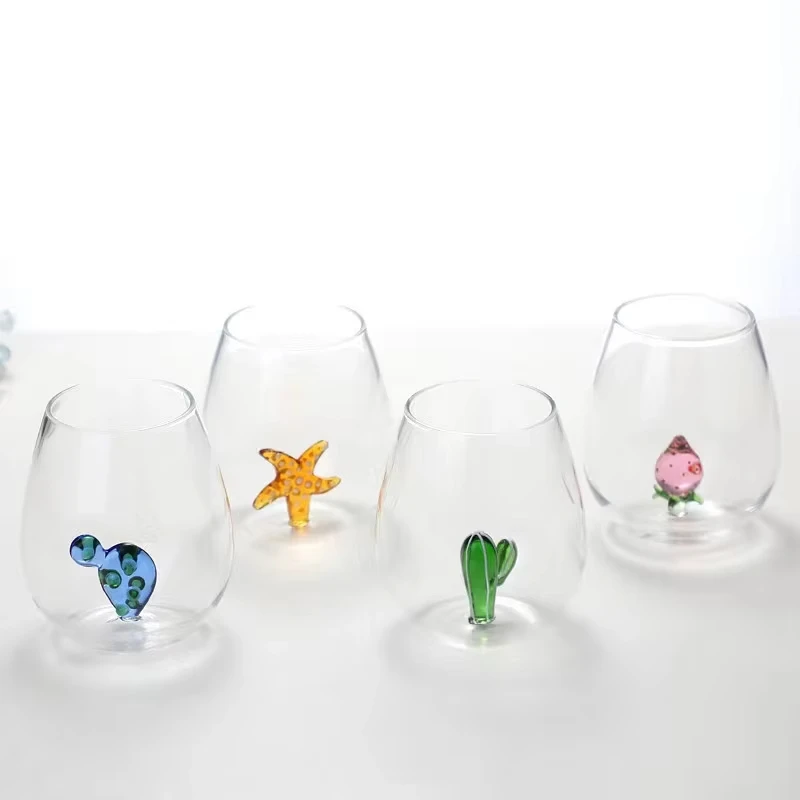 

3D Cartoon Animal Glass Cup Home Plant Modeling Glass Mug Three-dimensional Animal Shape Milk Juice Glass Water Cup