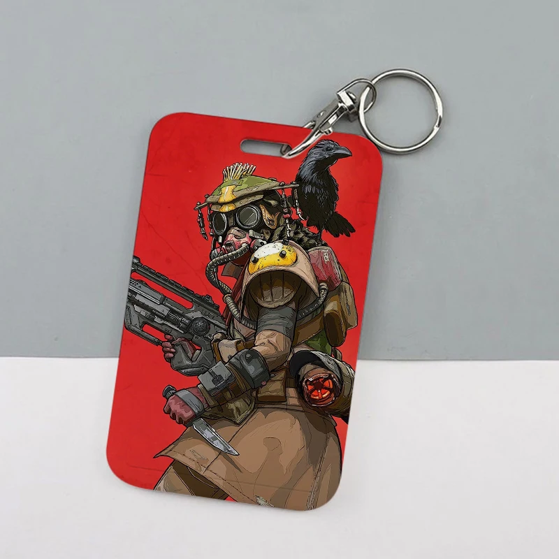 Hot Game Apex Legends Keychain Card Holder BLOODHOUND Nessy Gun Keychains Holders Man Bank Bus ID Credit Cards Key Ring Chains